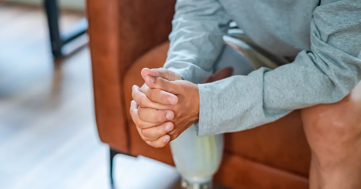 person with a prosthetic leg