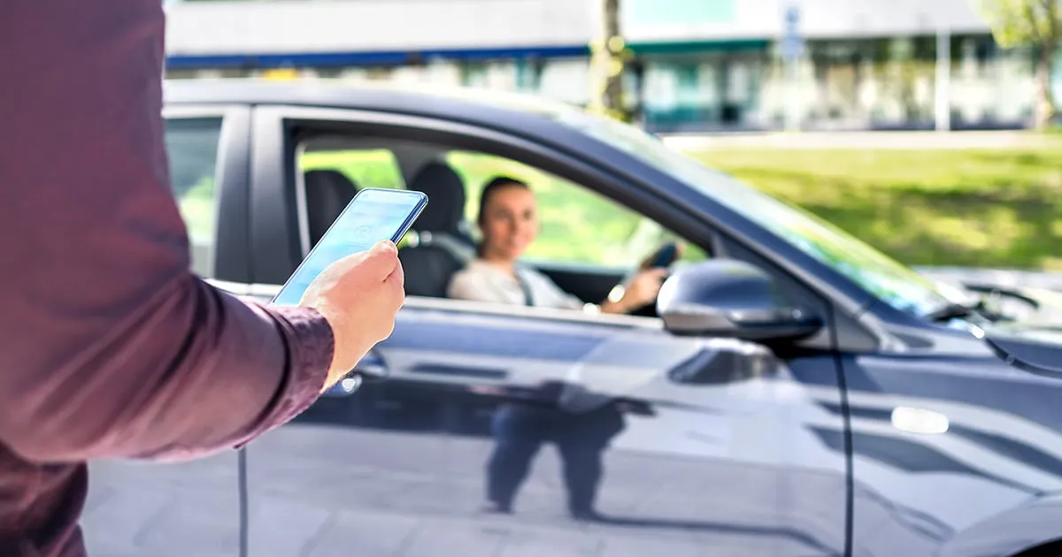 getting in a car - rideshare